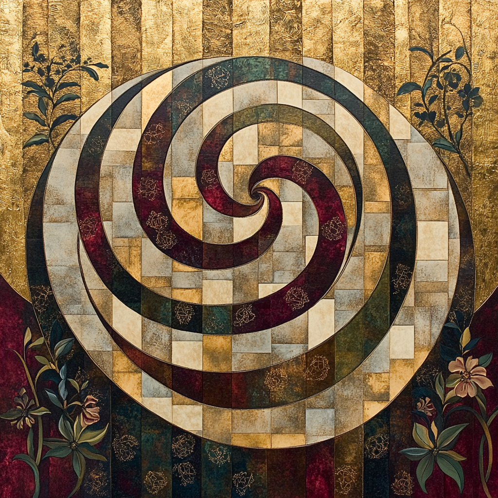 Gustav Klimt Inspired Whispering Aureate Labyrinth paint by number