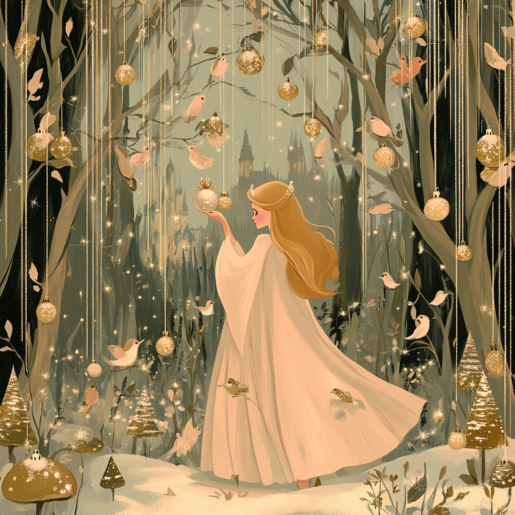Sleeping Beautys Tinsel Forest Stroll Numbered painting kits