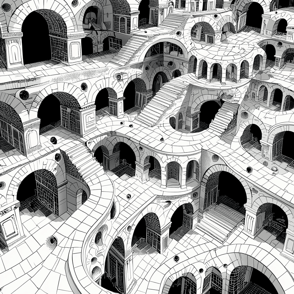 M.C. Escher Inspired Architectural Fantasies Painting By Numbers Kit