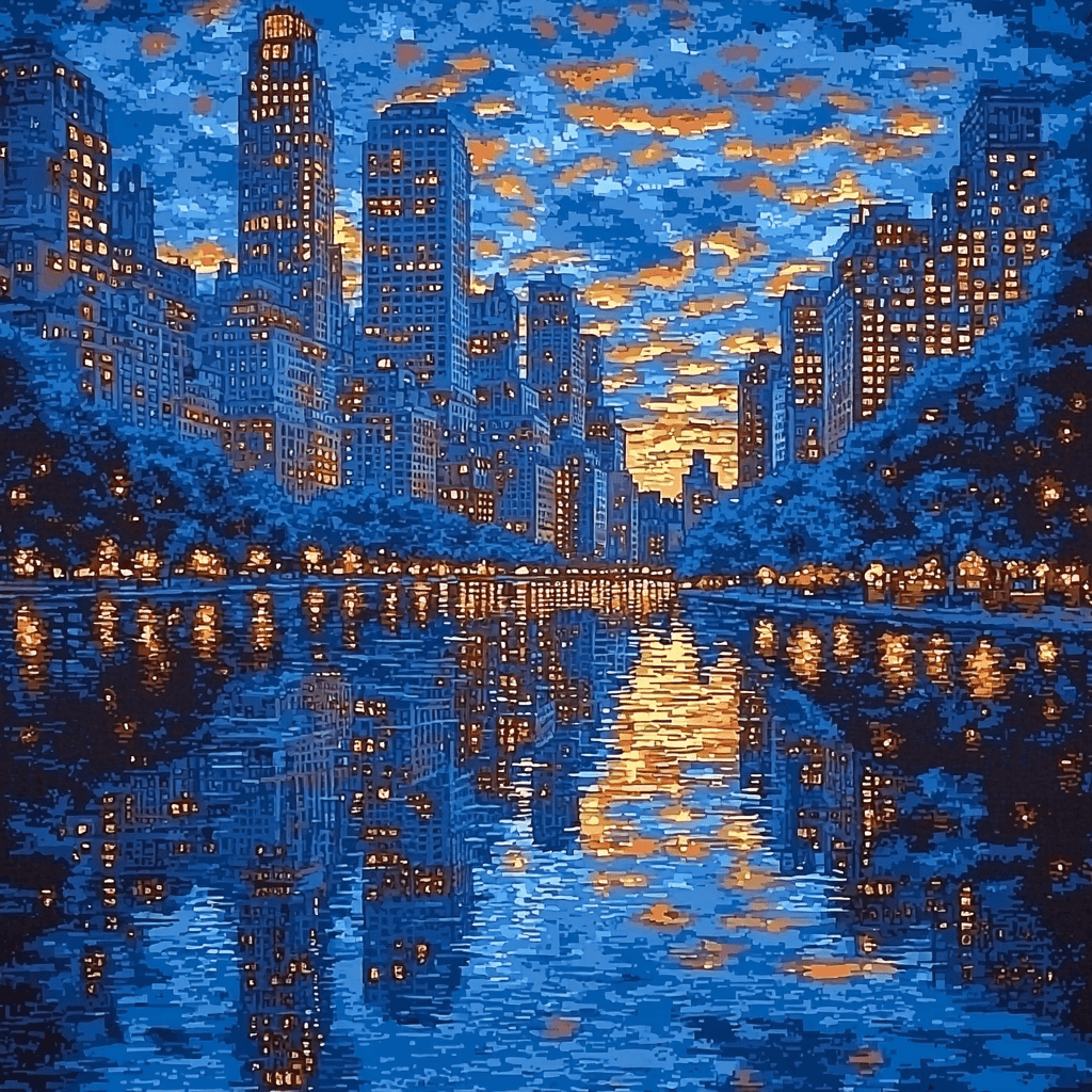 Edward Hopper Inspired Luminous City Reflections Paint By Numbers Kits