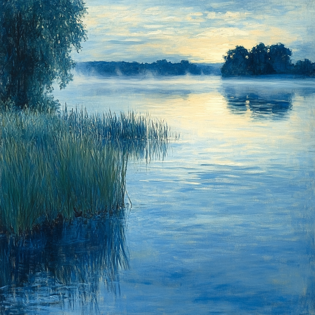 Claude Monet Inspired Misty Morning Lakeside Paint by numbers kits