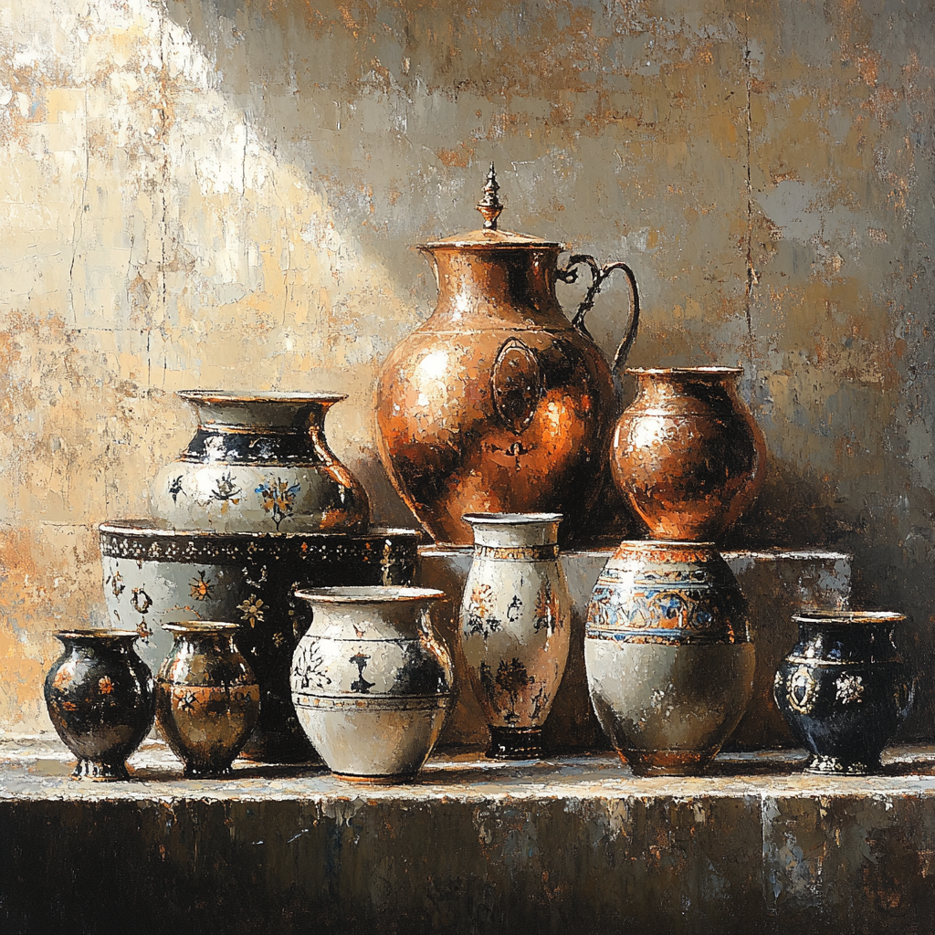 Diego Velázquez Inspired Ceramic And Copper Harmony DIY paint by numbers