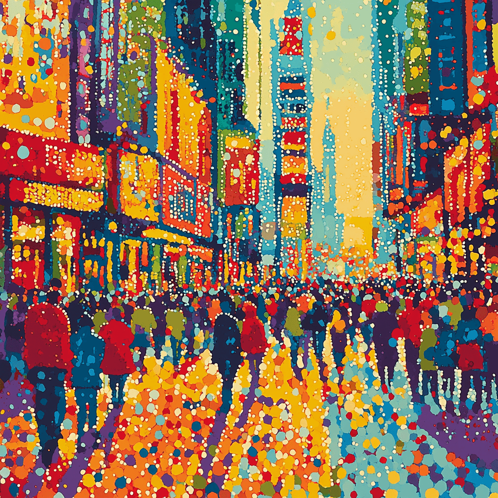 Georges Seurat Inspired Cityscape In Color Paint By Numbers Art