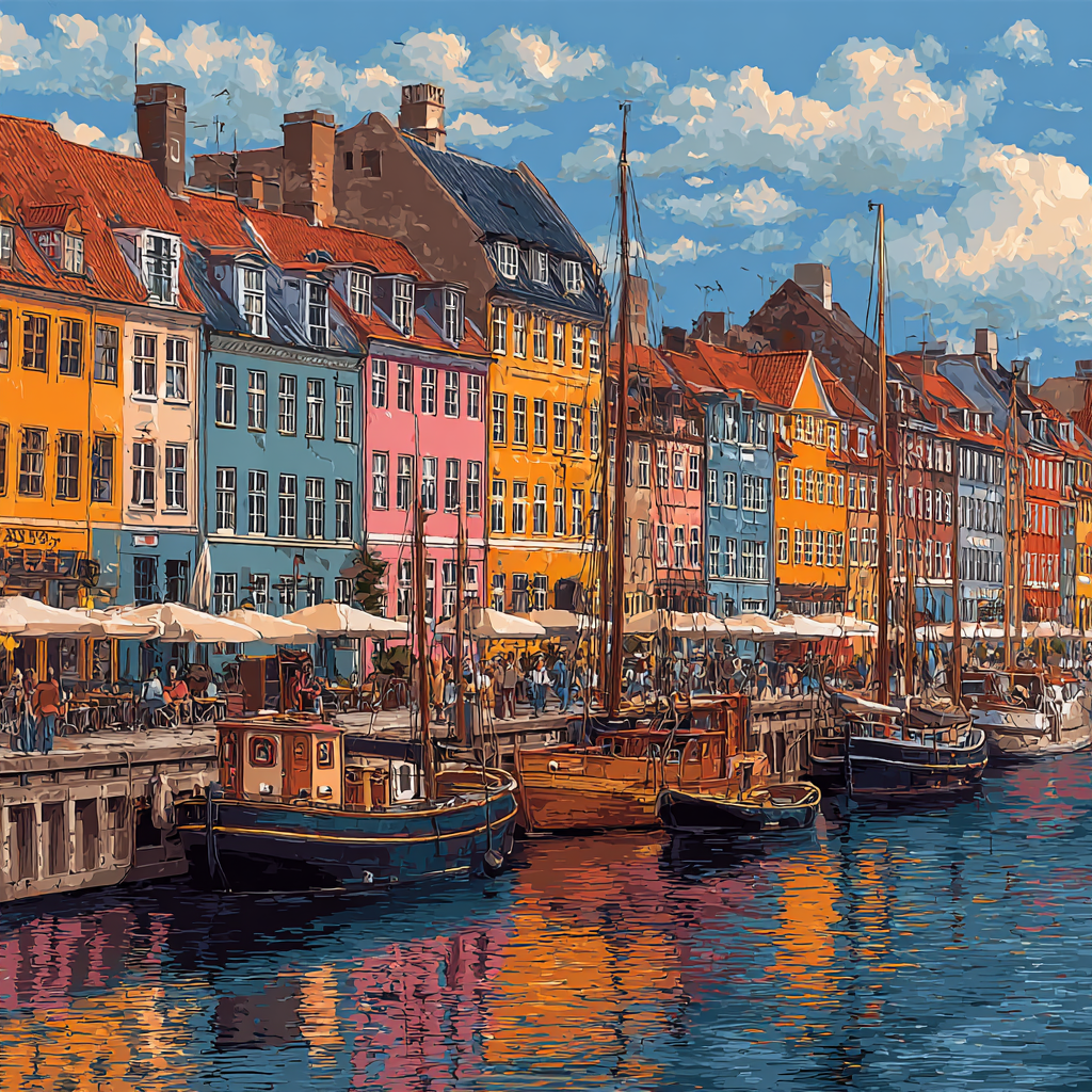 Nyhavn Colorful Harbor Copenhagen Denmark Paint by numbers kits
