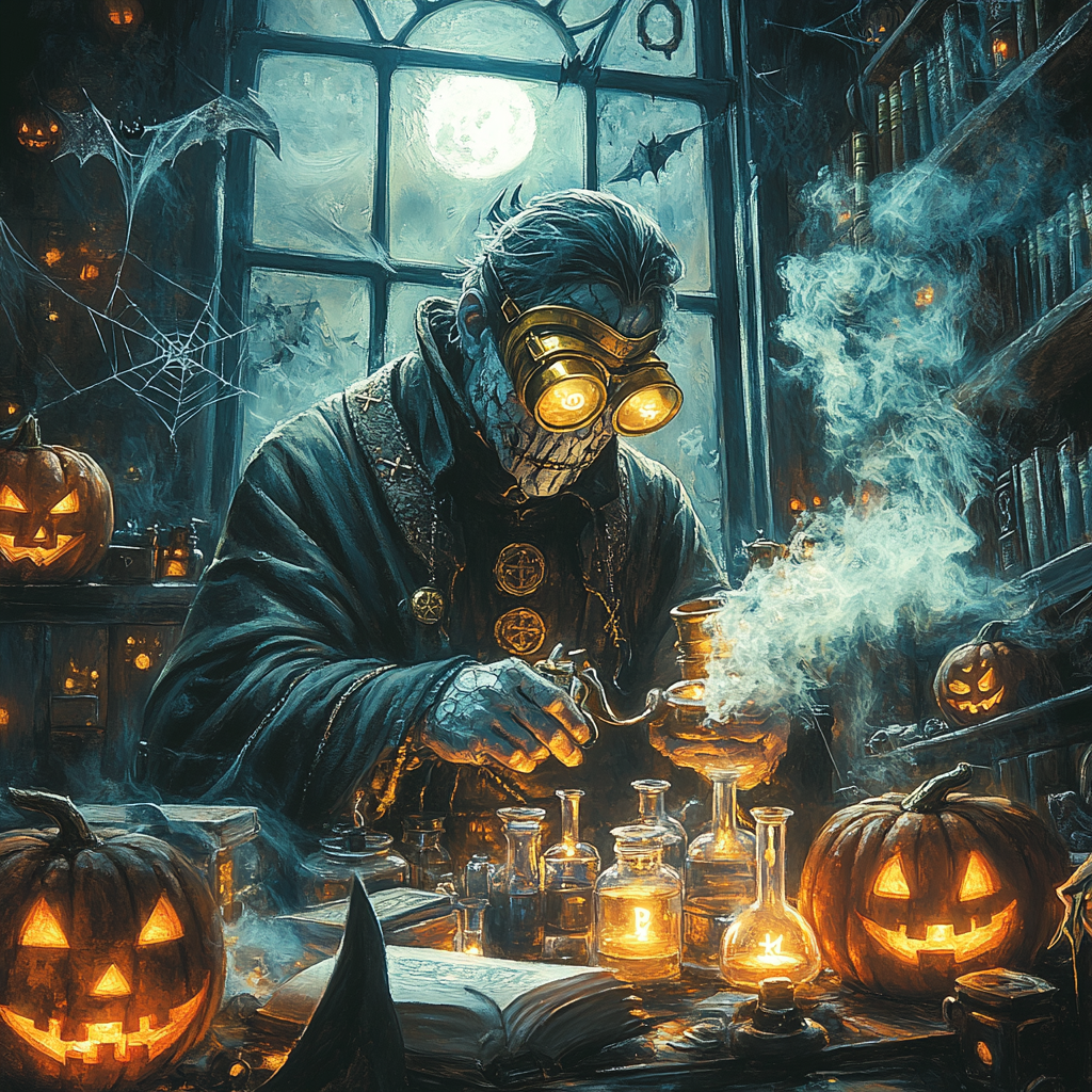 Haunted Lantern Alchemist Number painting