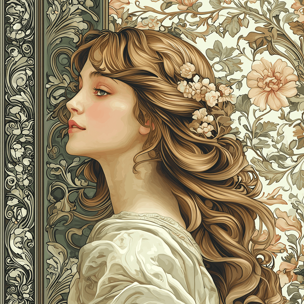 Alphonse Mucha Inspired Ornate Dreamscape Numbered Painting Kits