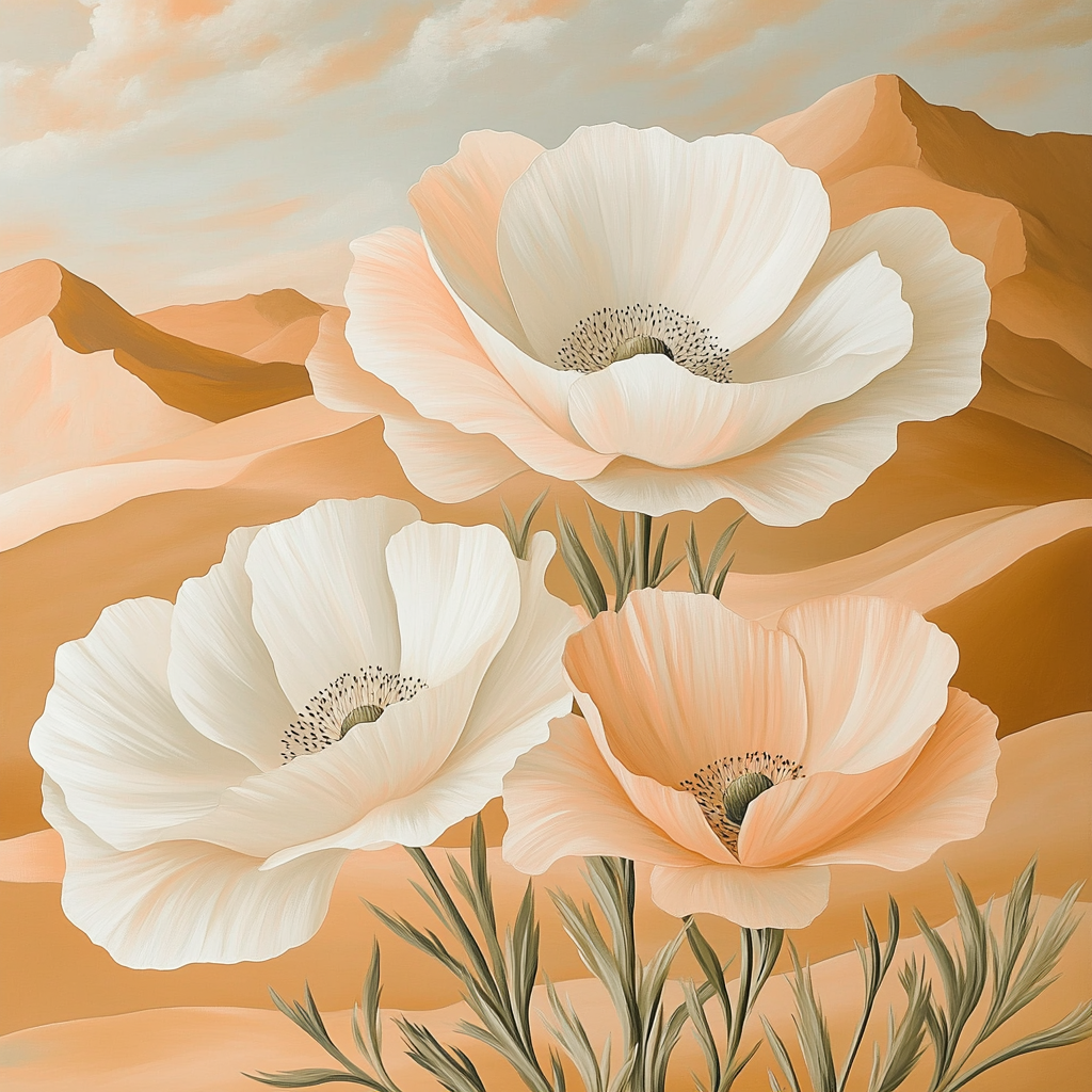 OKeeffe Inspired Desert Blooms Number painting