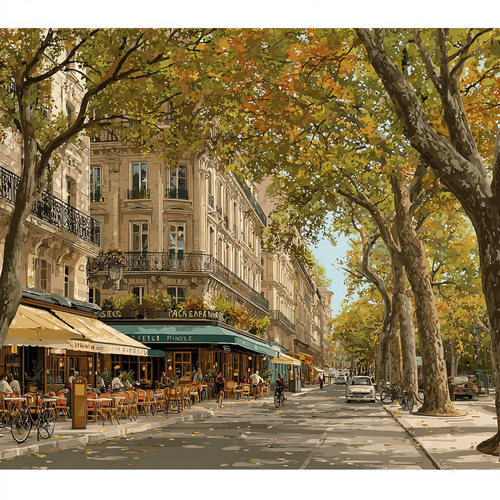 La Condesa Tree Lined Streets Mexico City Mexico Numbered painting kits