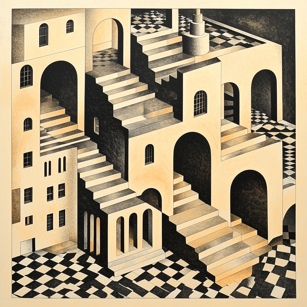 M.C. Escher Inspired Optical Symphonies Numbered Painting Kits