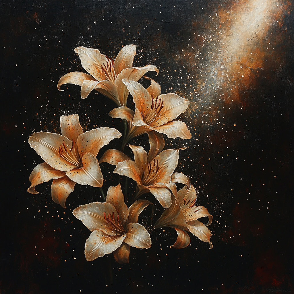Caravaggio Inspired Withering Lily Study paint by number