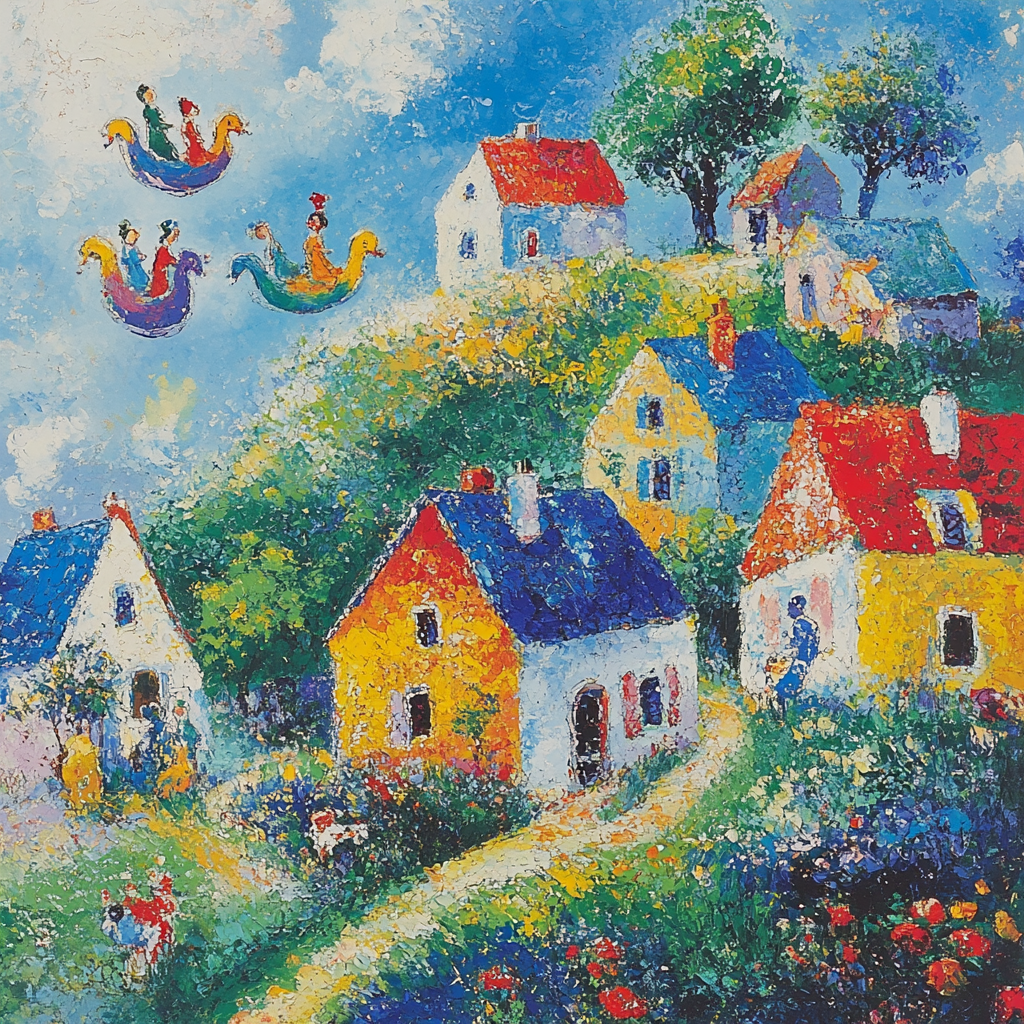 Marc Chagall Inspired Dreamy Village paint by number