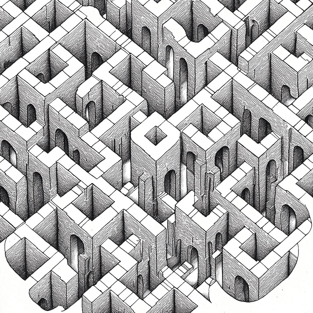 M.C. Escher Inspired Eternal Pathways Paint By Numbers Kits