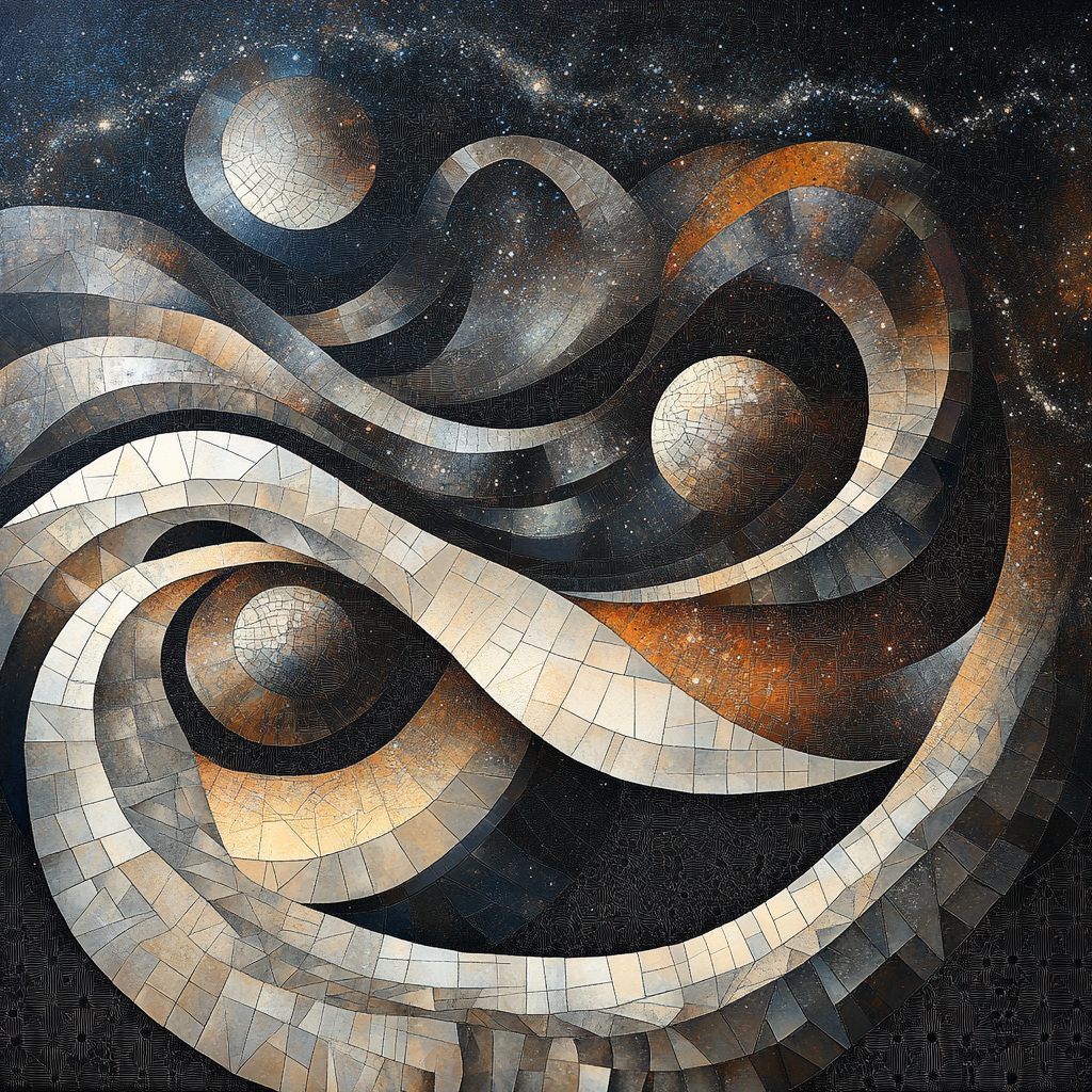 M C Escher Inspired Geometric Cosmic Tessellation paint by number