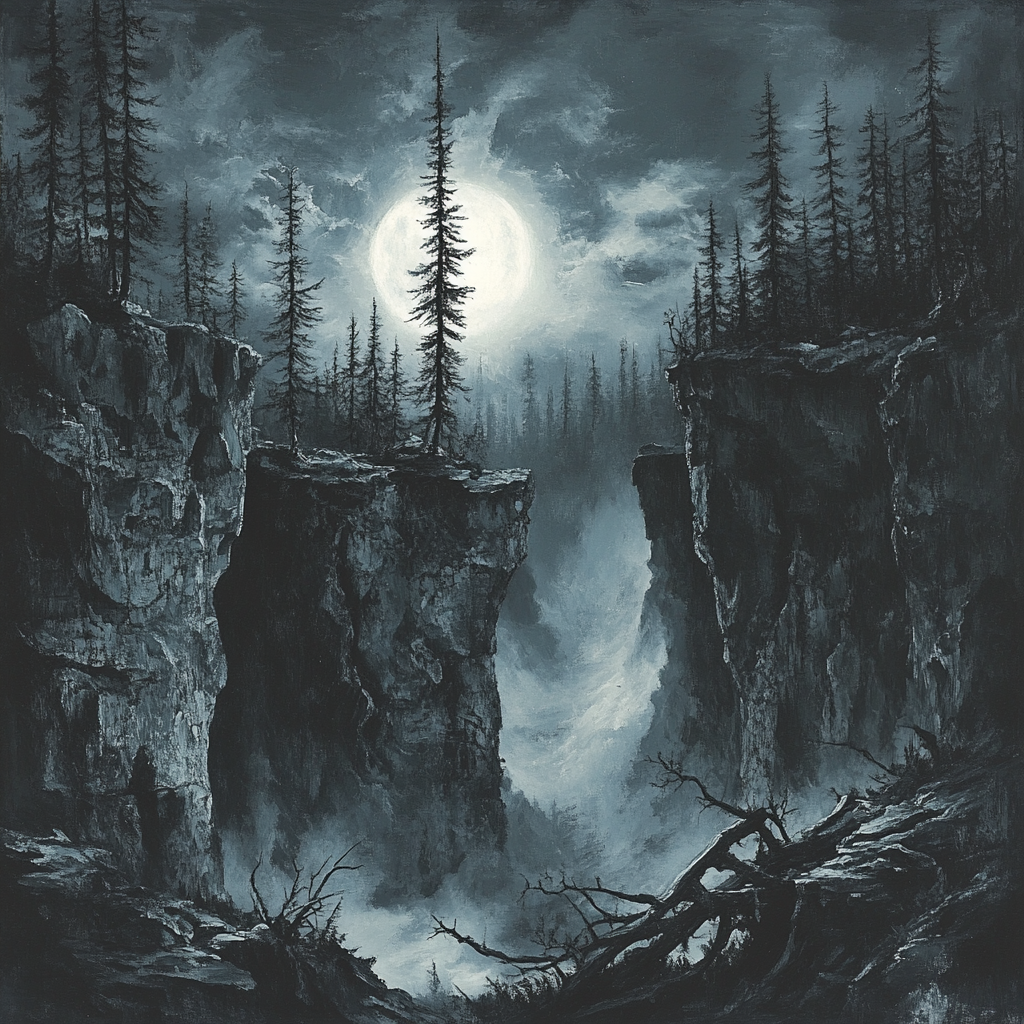 Francisco Goya Inspired Moonlit Ravine With Ancient Pines Paint by numbers art