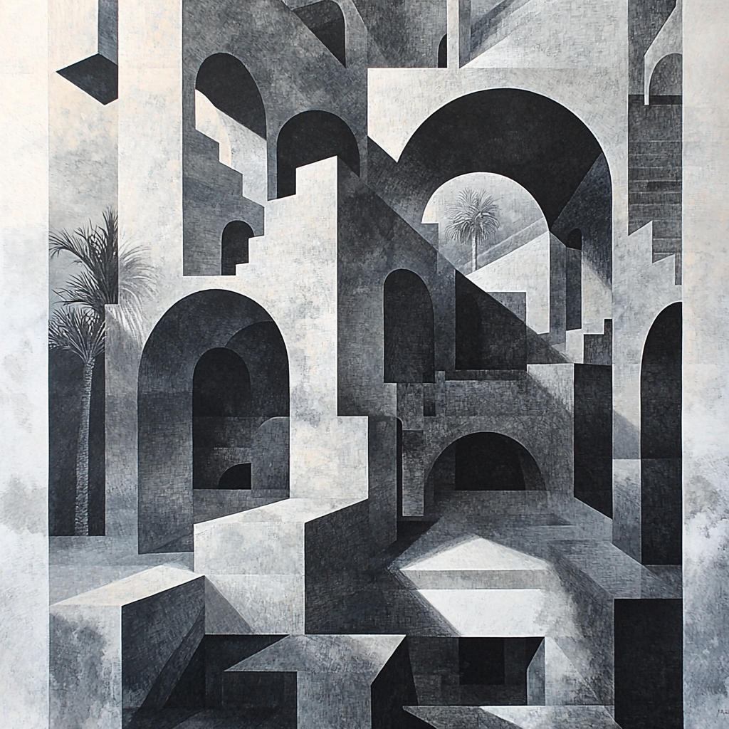 M.C. Escher Inspired Symbiotic Structures Numbered Painting Kits