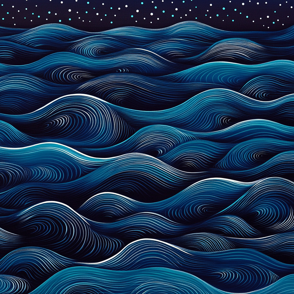 Yayoi Kusama Inspired Infinity Ocean Number painting