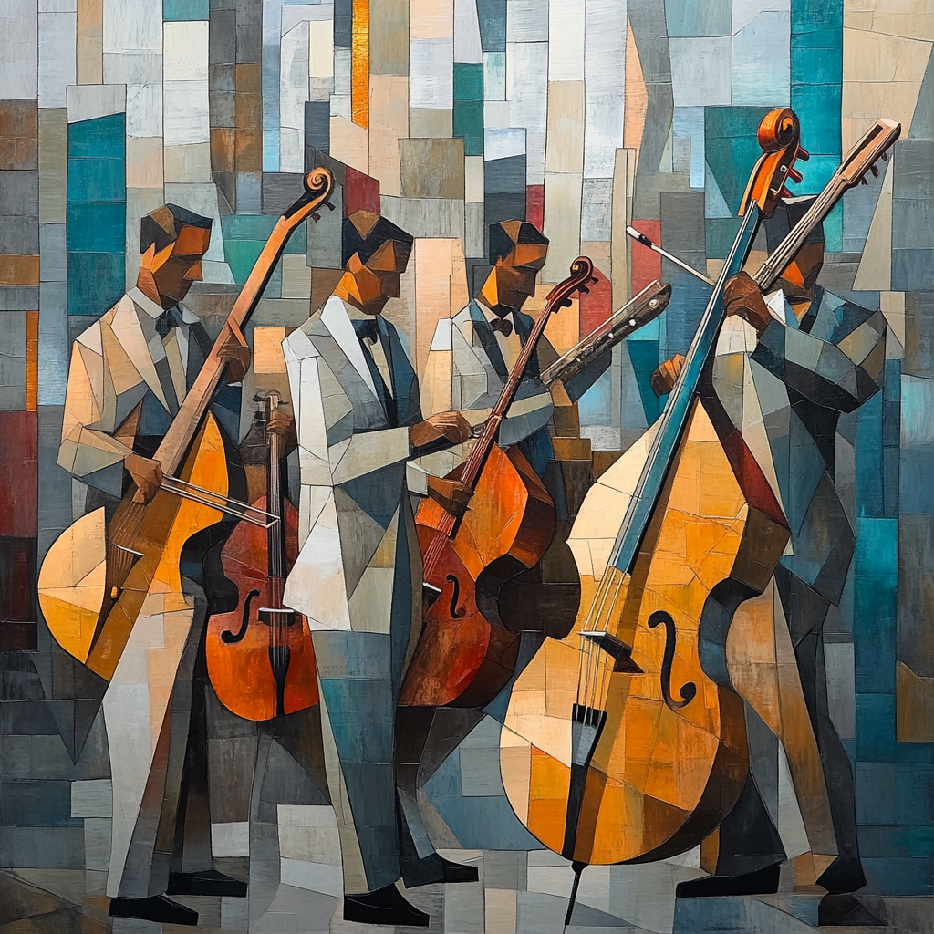 Picasso Inspired Street Musicians paint by color