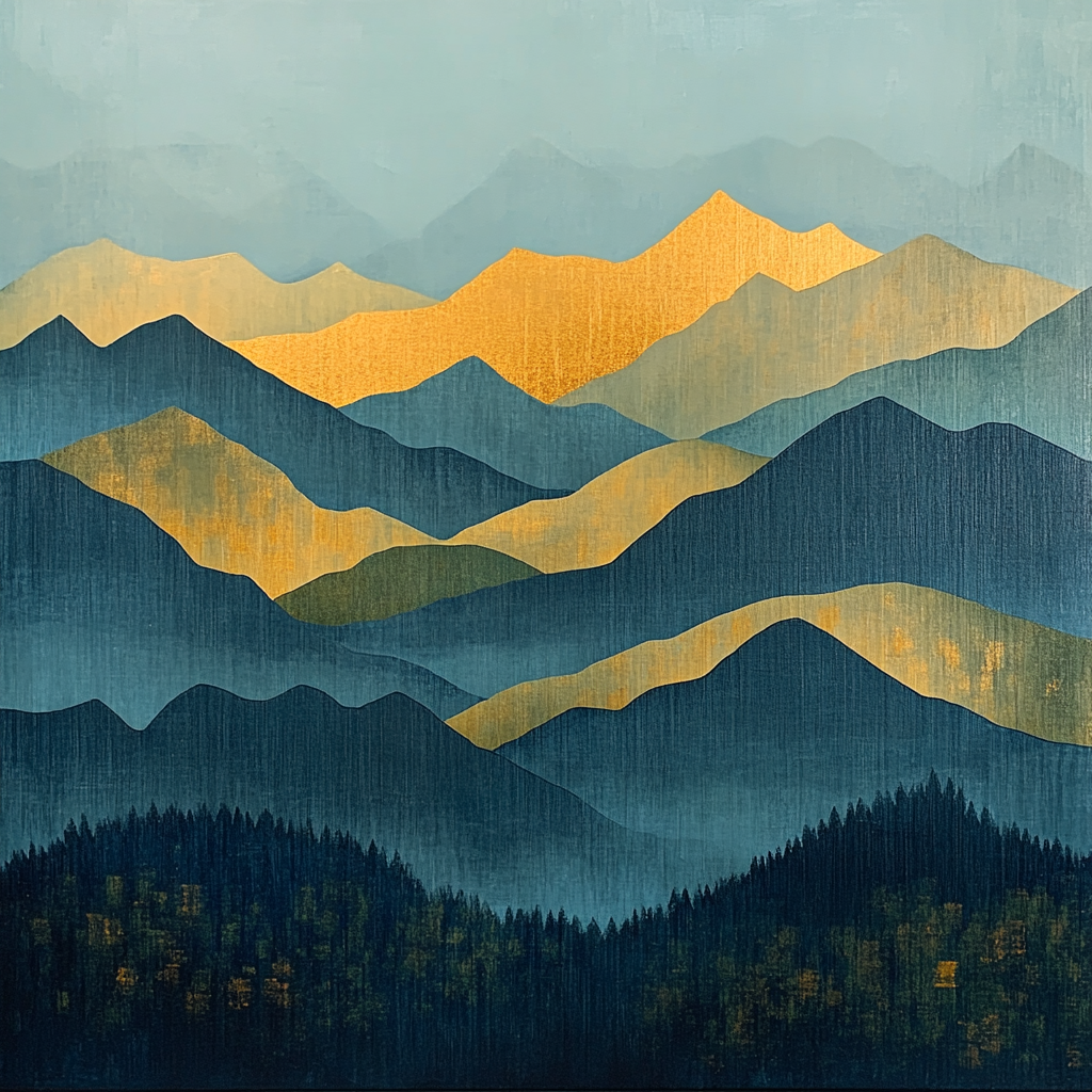 Paul Cézanne Inspired Geometric Mountain Reverie Paint by numbers kits