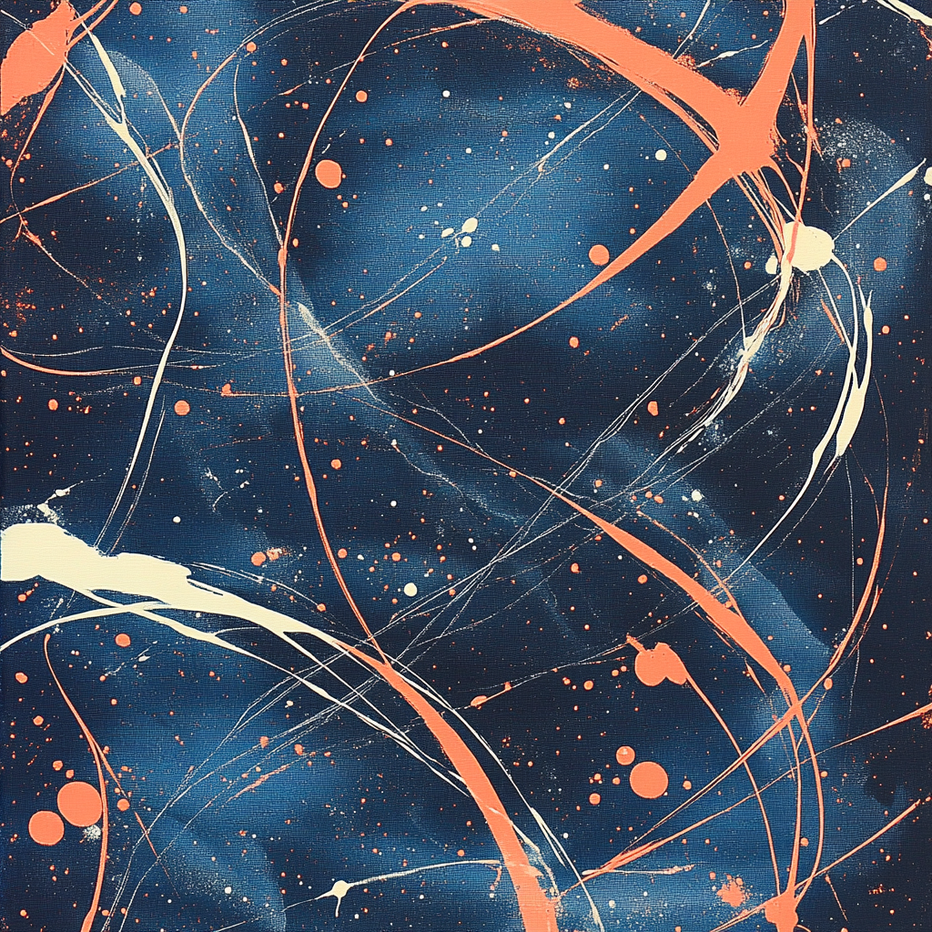 Jackson Pollock Inspired Twilight Dance Of Drips paint by number