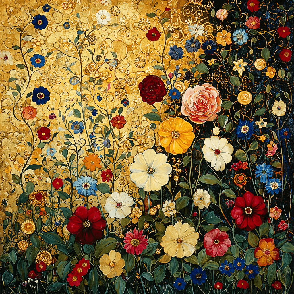 Gustav Klimt Inspired Klimt's Botanical Reverie Paint By Numbers