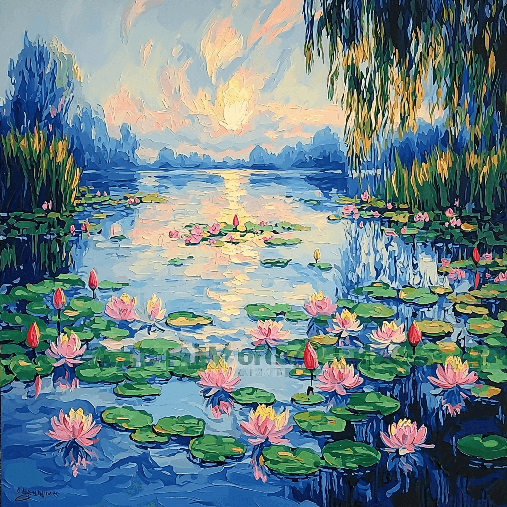 Claude Monet Inspired Ethereal Water Lily Serenity Numbered Painting Kits