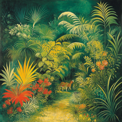 Henri Rousseau Inspired Jungle Fantasy painting number kit