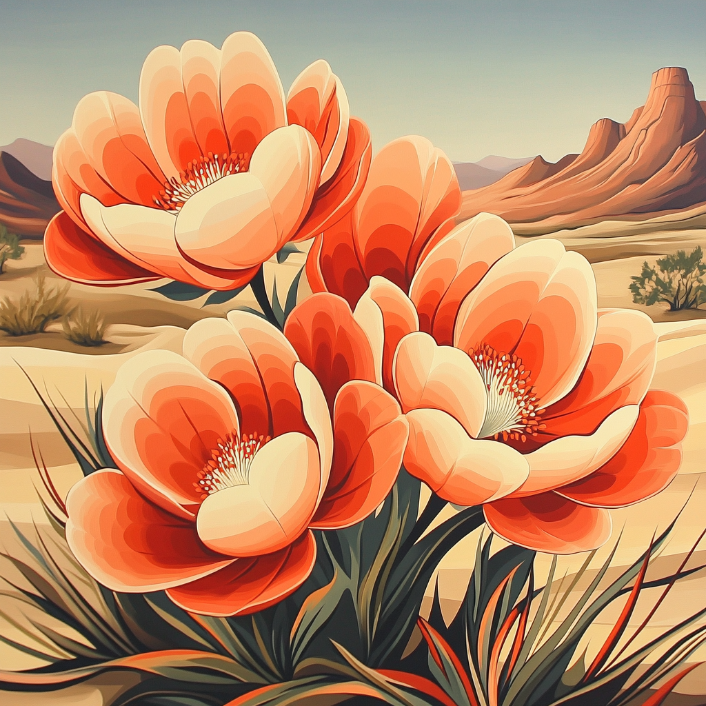 Georgia OKeeffe Inspired Desert Flowers Paint by numbers art