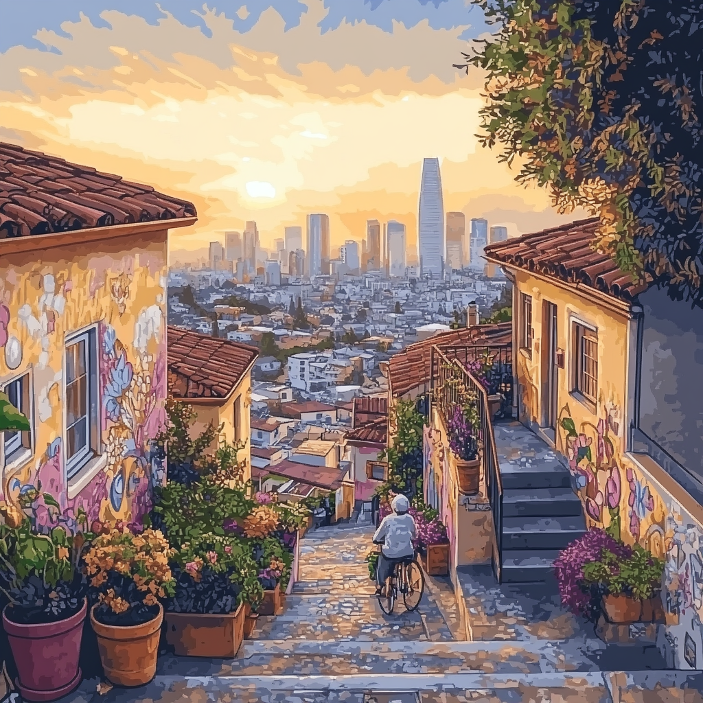 Ihwa Mural Village Rooftop Gardens Seoul South Korea Numbered painting kits