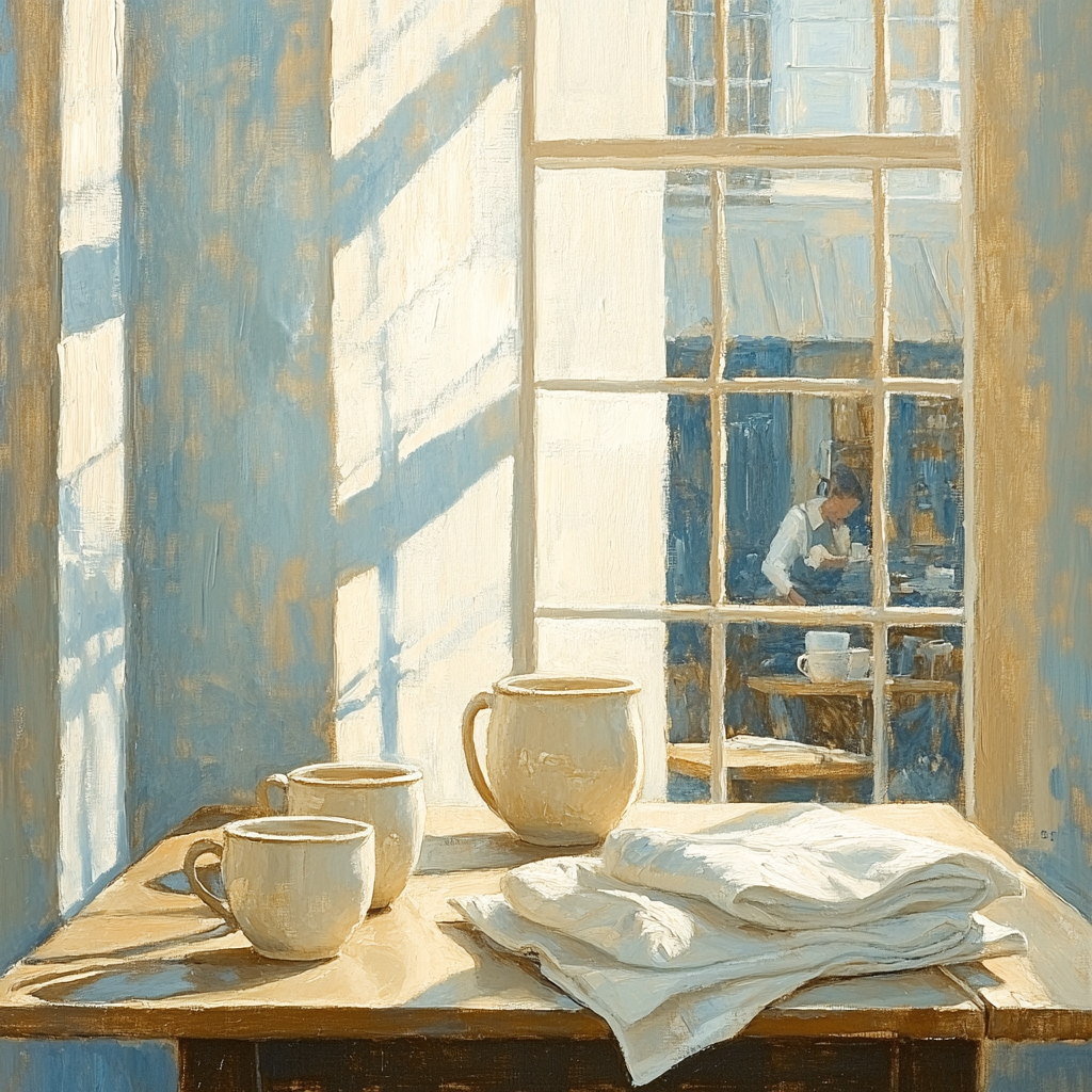 Vermeer Inspired Café Interior paint by numbers