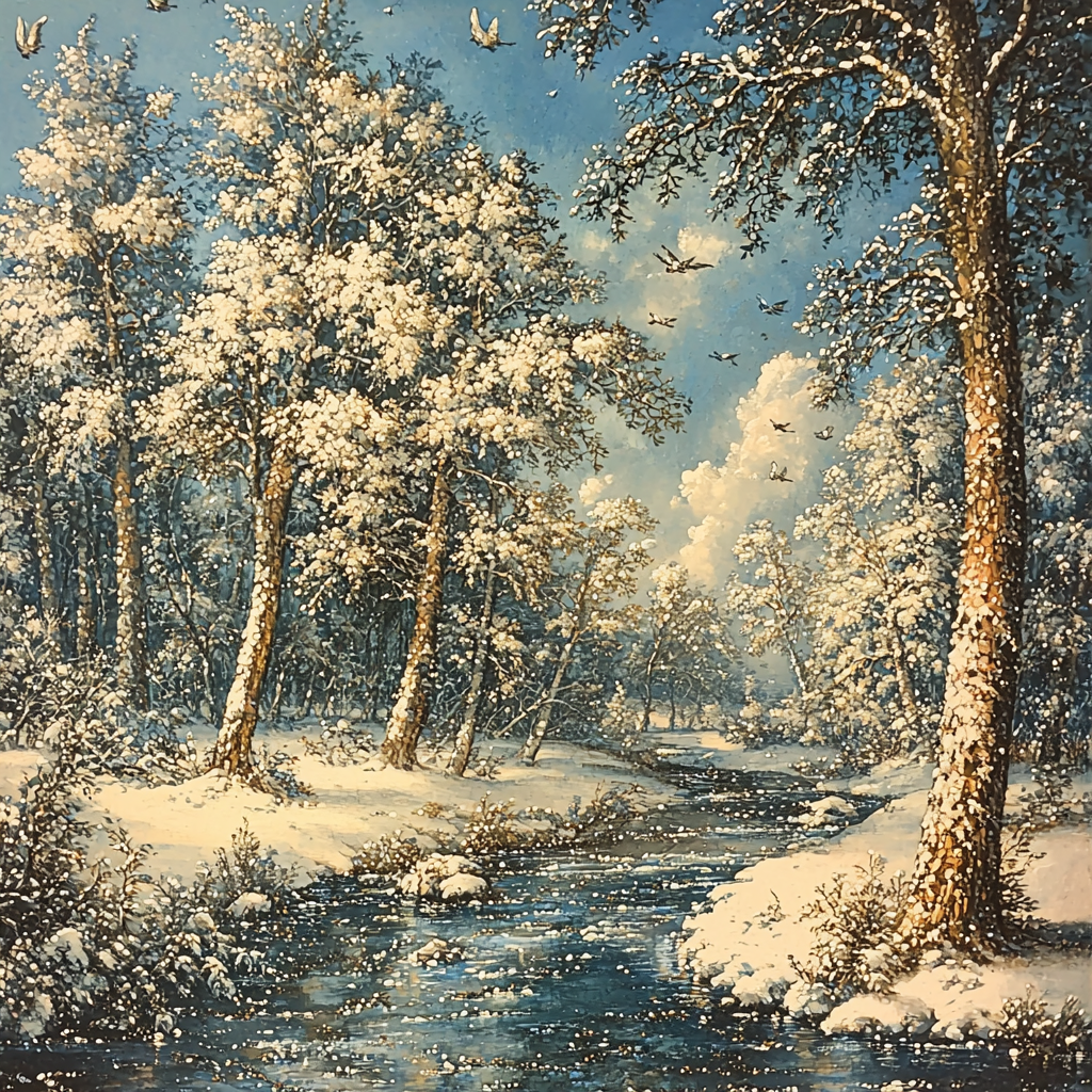 Pieter Bruegel The Elder Inspired Frosted Wilderness Painting Number Kit