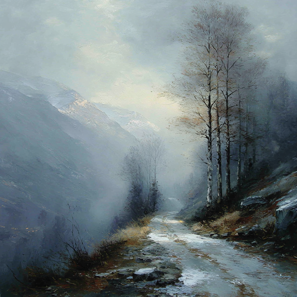 Caspar David Friedrich Inspired Foggy Path Paint by numbers kits