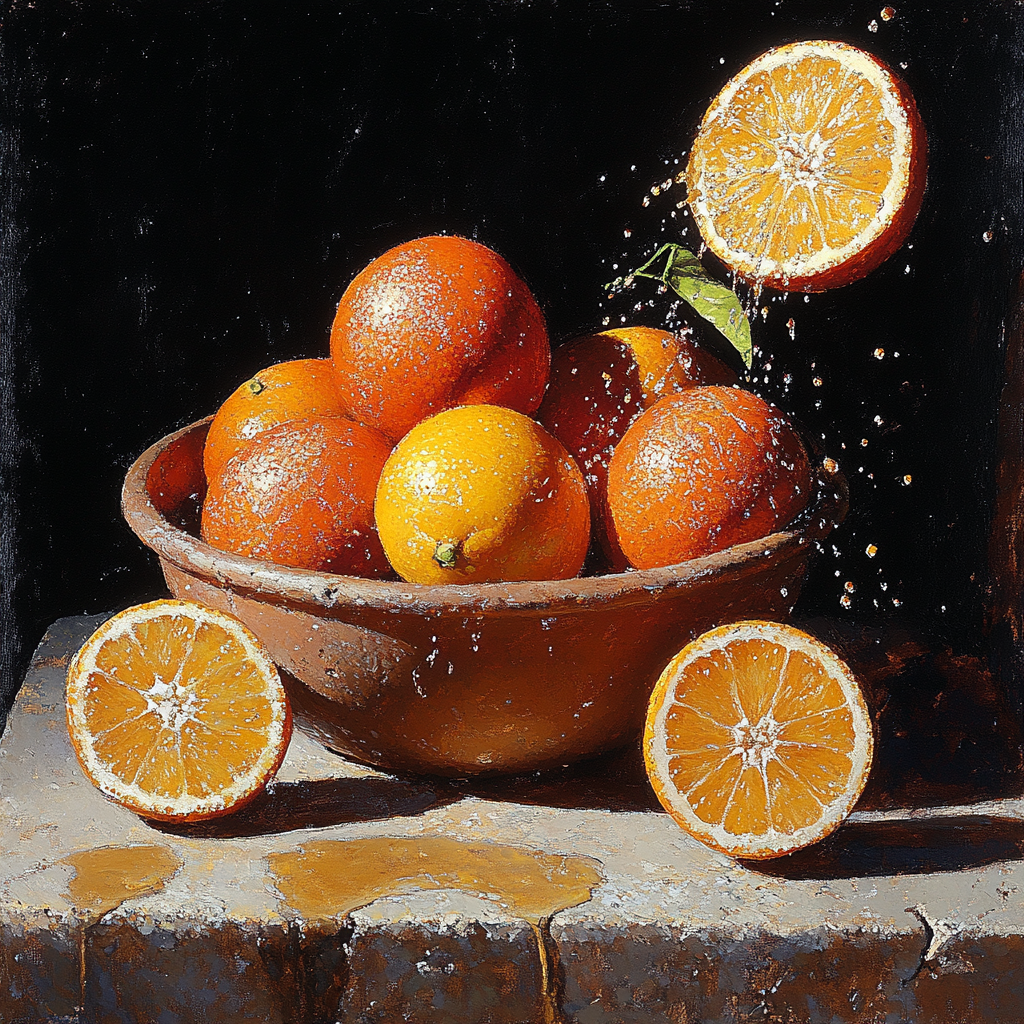 Caravaggio Inspired Fading Citrus Cluster painting number kit