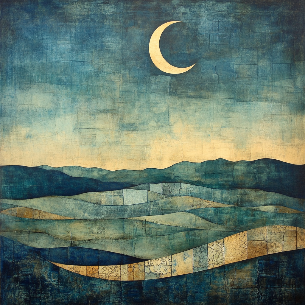 Max Ernst Inspired Lunar Dreamscape Number painting