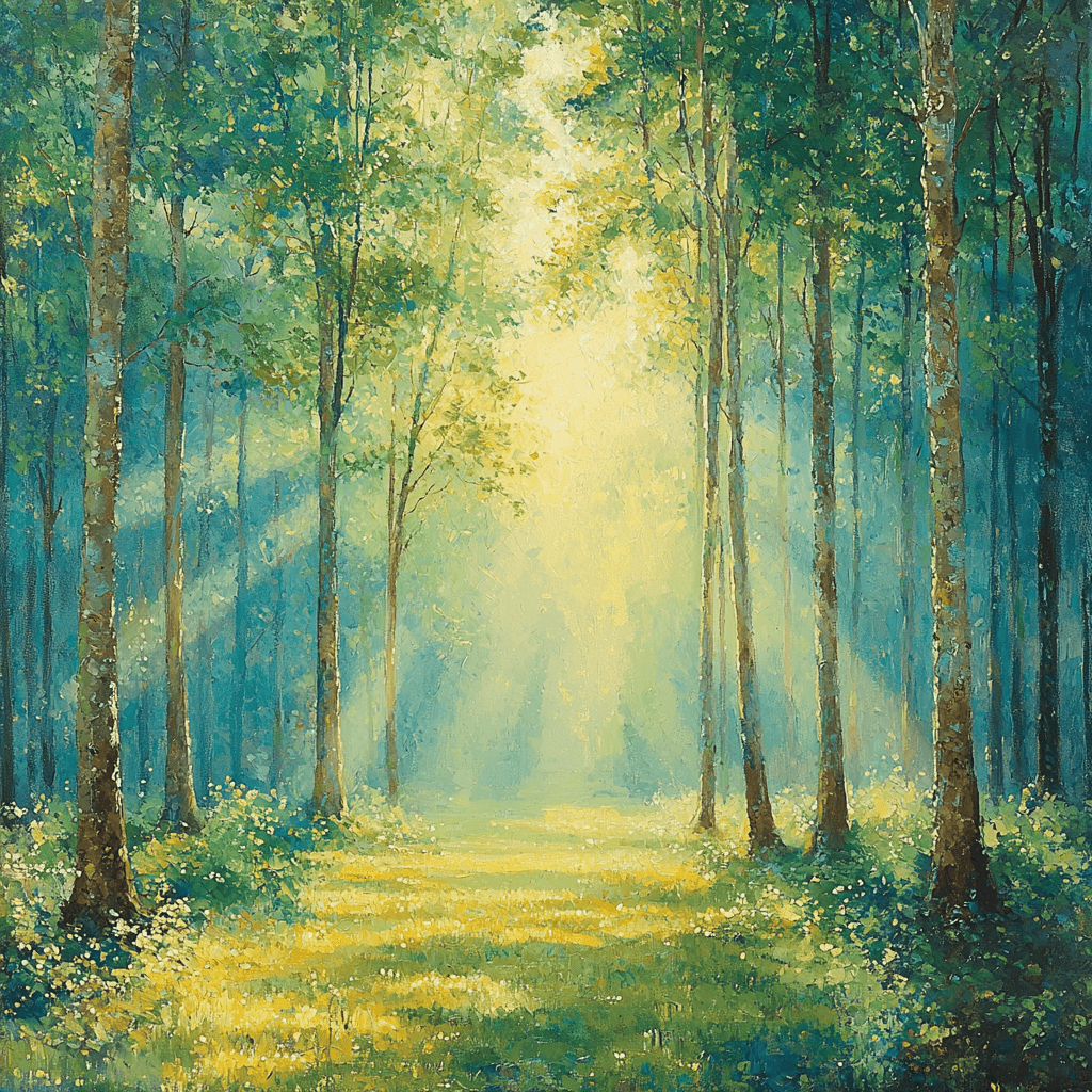 Claude Monet Inspired Tranquil Forest Sunrise Paint By Numbers Art