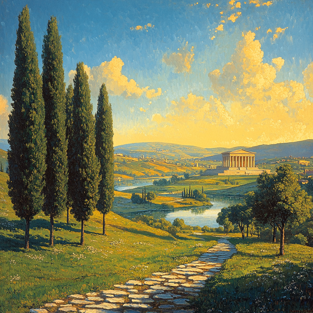 Raphael Inspired Serene Renaissance Countryside Painting by numbers kit