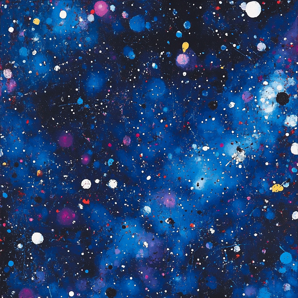 Jackson Pollock Inspired Cosmic Nebulae Abstract paint by numbers