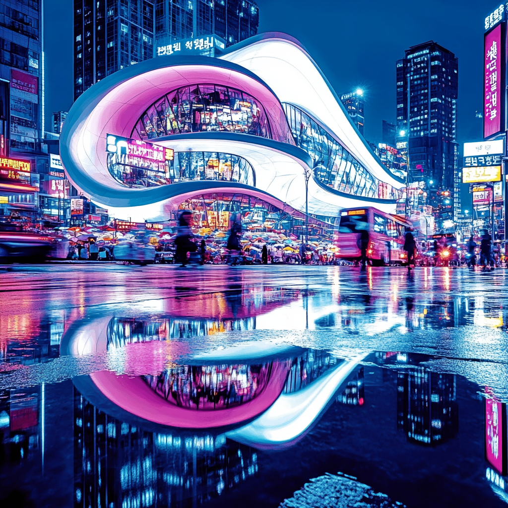 Dongdaemun Design Plaza Nightscape Seoul South Korea Painting by numbers kit