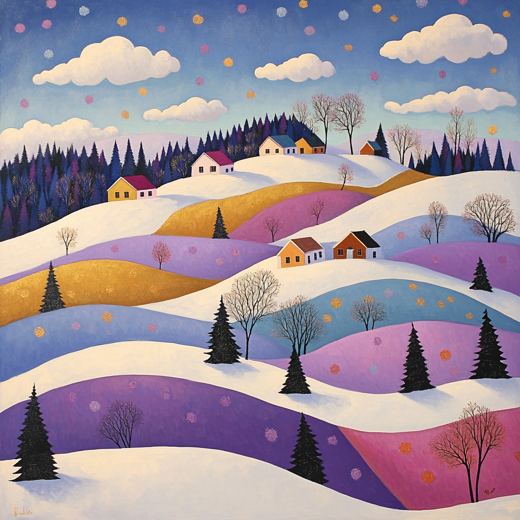 A.Y. Jackson Inspired Winter Light On Village Ridge paint by numbers