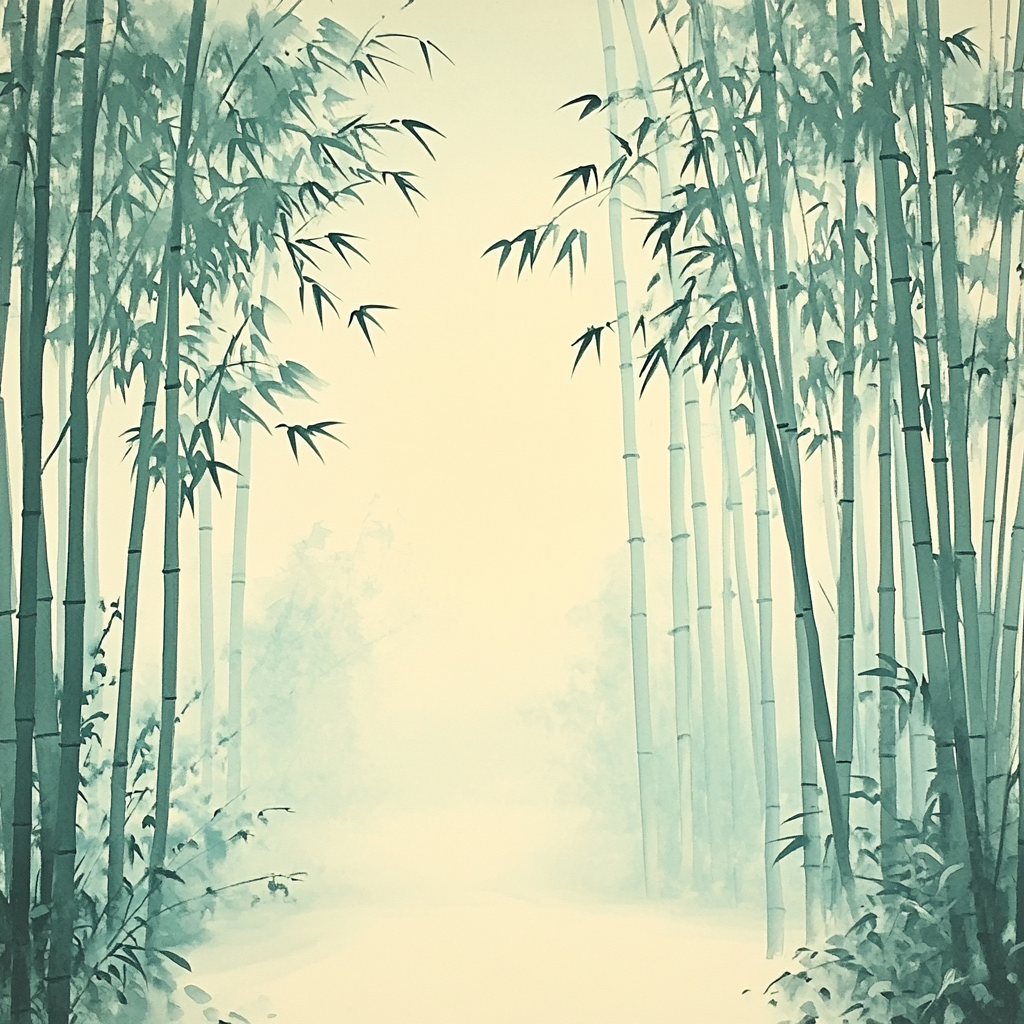 Zhao Mengfu Inspired Silent Bamboo Grove Paint by numbers kits