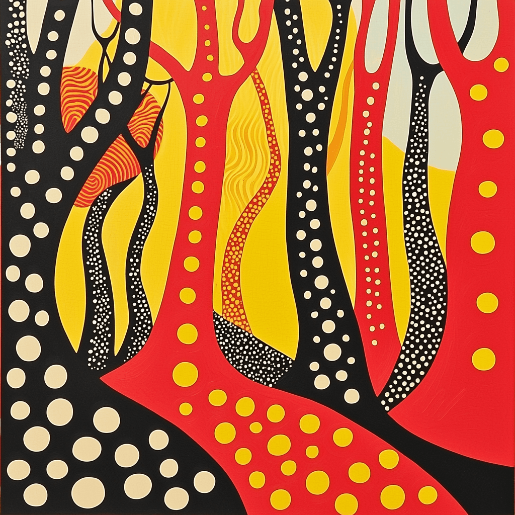 Yayoi Kusama Inspired Fractal Nature Painting By Numbers Kit