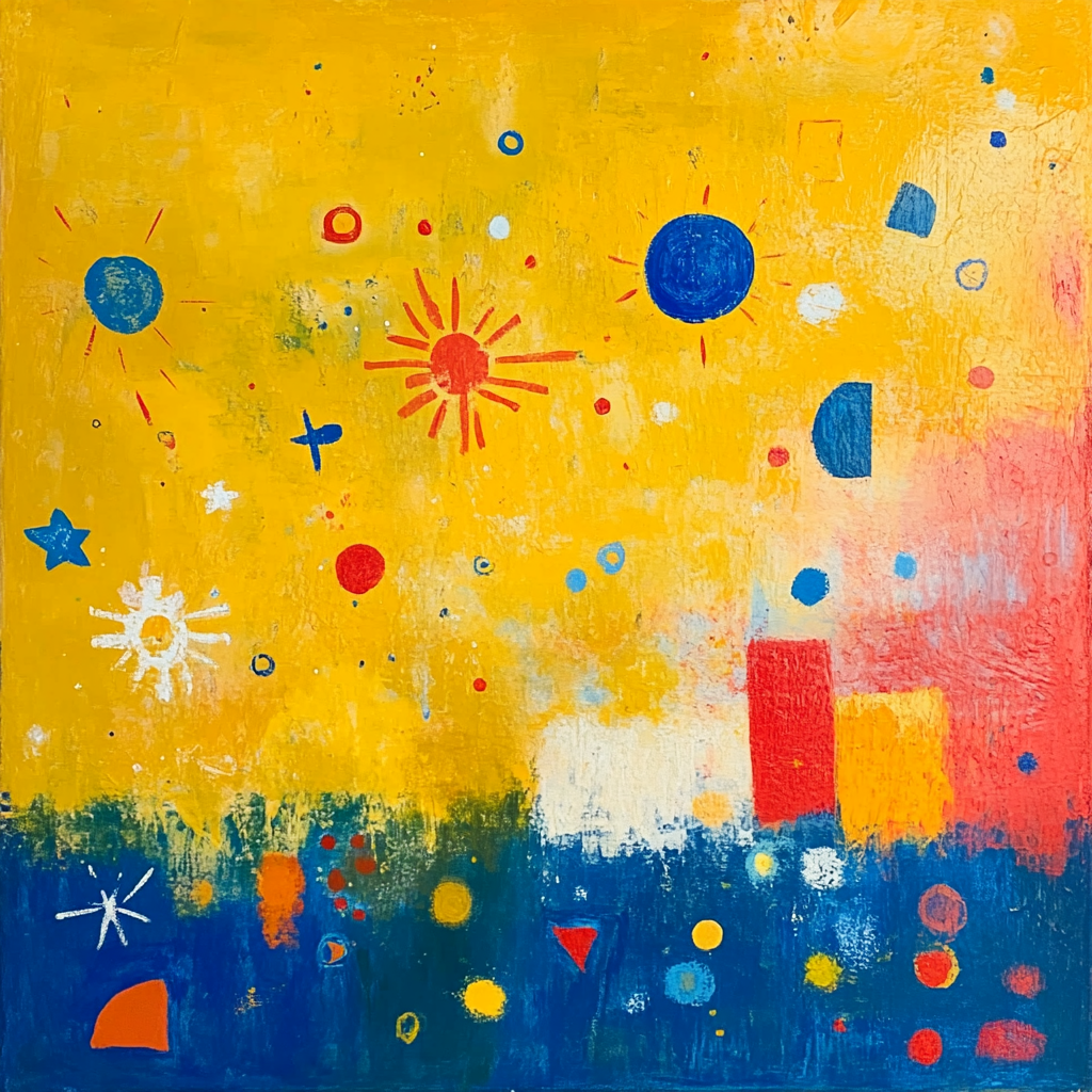 Joan Miró Inspired Night Garden paint by color