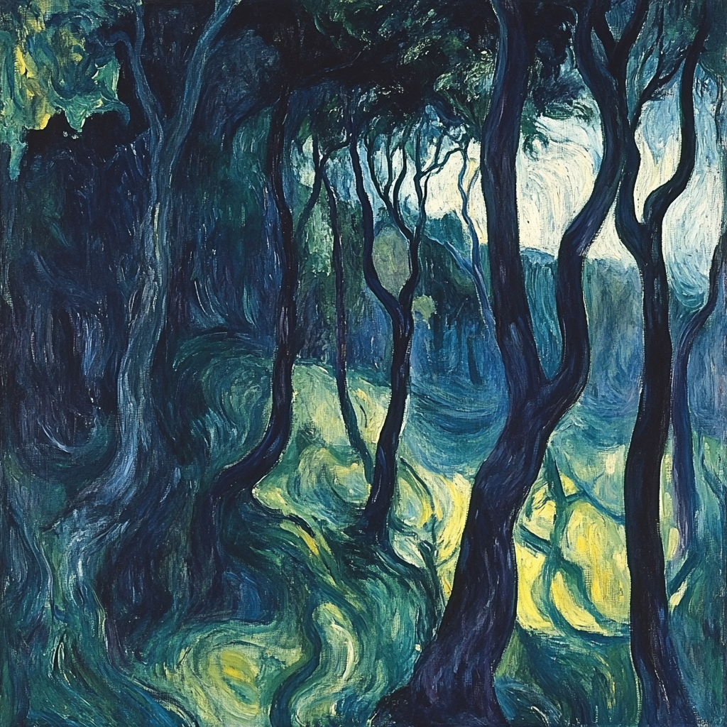 Edward Munch Inspired Stormy Forest Painting by numbers kit