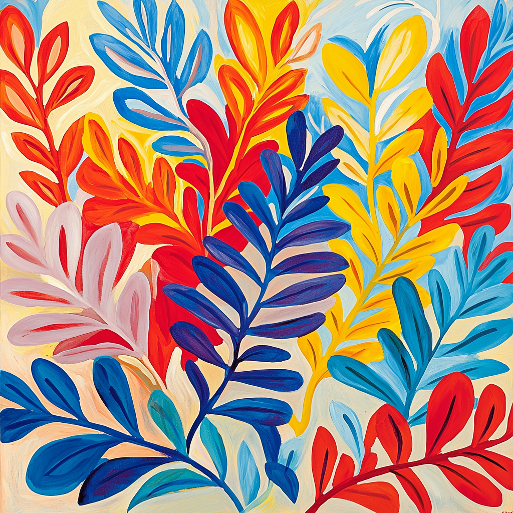 Henri Matisse Inspired Colorful Patterns Of Nature Painting Number Kit