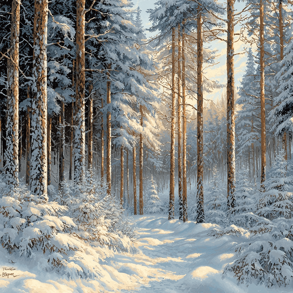 Caspar David Friedrich Inspired Frosty Forest Paint By Number