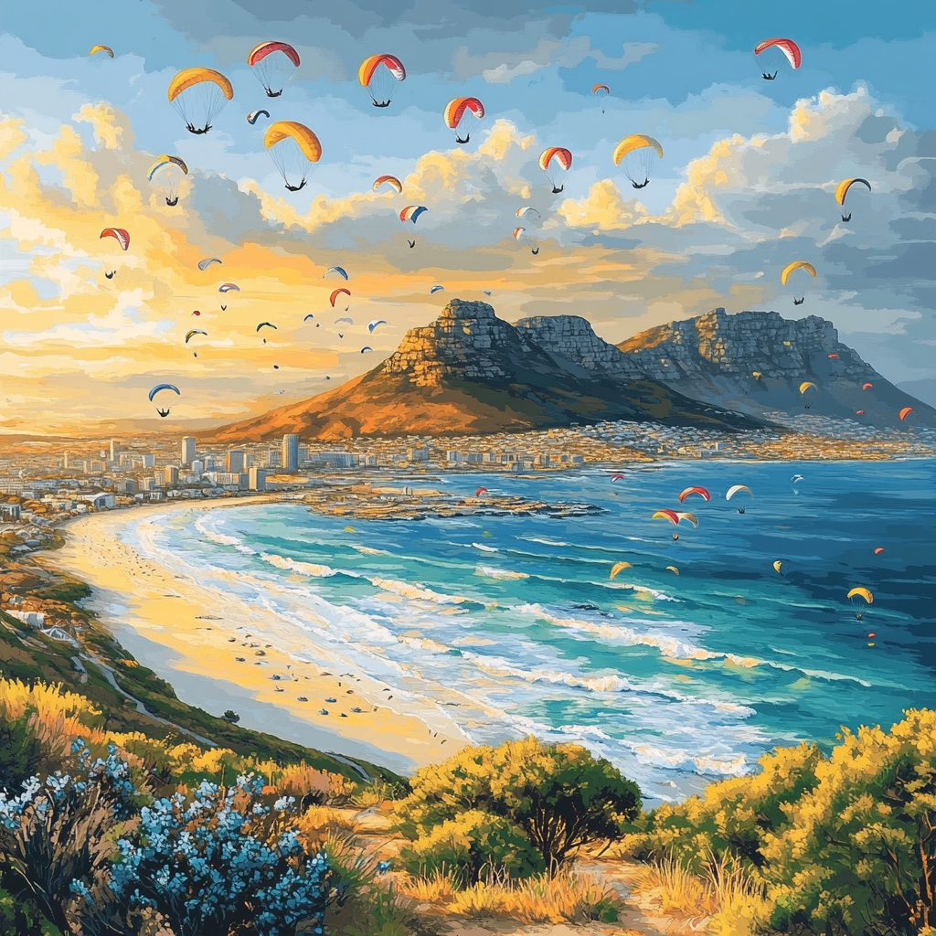Table Mountain And Signal Hill Panorama Cape Town South Africa Number painting