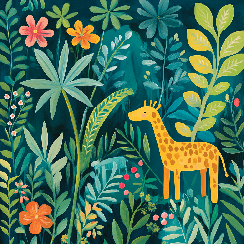 Henri Rousseau Inspired Jungle Picnic Number painting