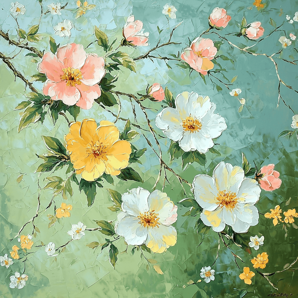 Renoir Inspired Dreamy Blossoms DIY Paint By Numbers