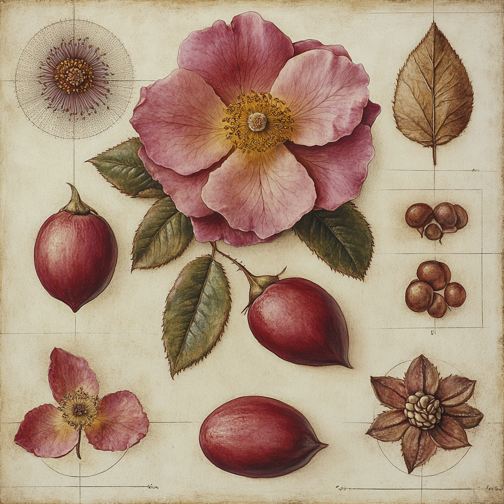 Leonardo Da Vinci Inspired Rose Seed Atlas Number painting