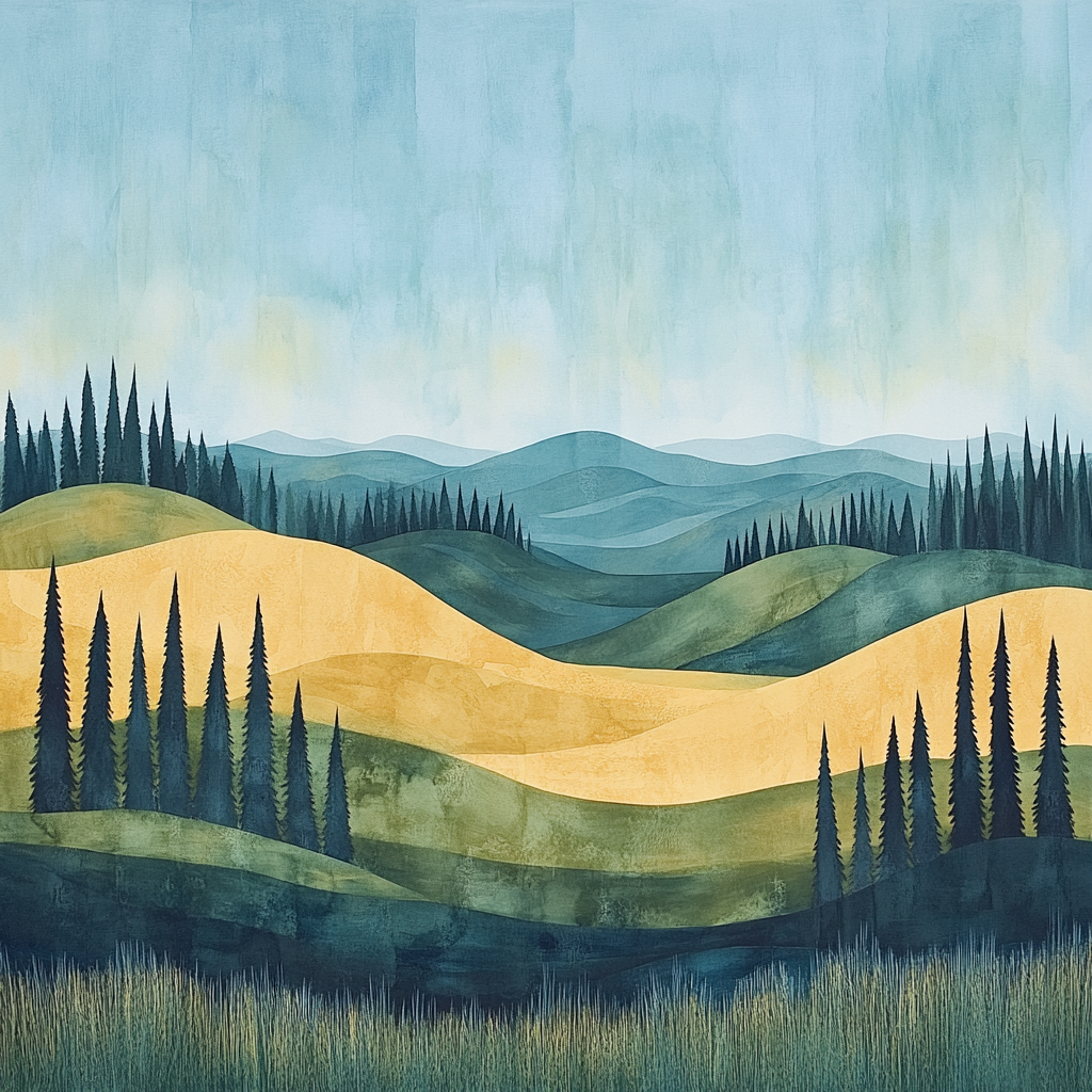 Franklin Carmichael Inspired Springtime Hills With Whispering Pines Paint by numbers kits