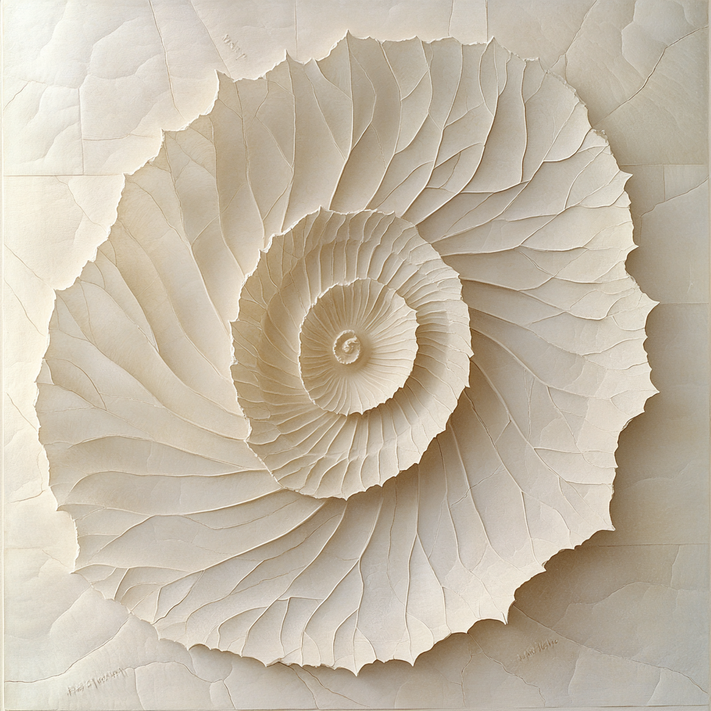 Michelangelo Inspired Fossilized Leaf Spiral Paint by numbers art